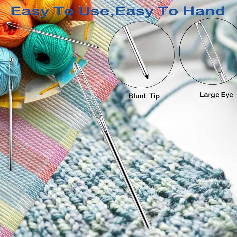 Orrdice Large-Eye Blunt Needles, Sewing Needles, Stainless Steel Embroidery Thread Needle, Handmade Yarn Knitting Needles Leather Needle, Suitable for Crochet Project. (15 PCS) - Image 4